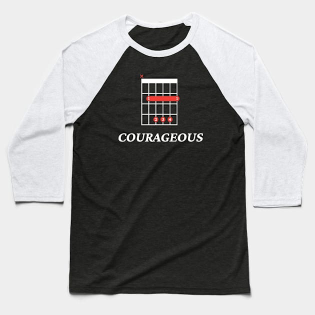 B Courageous B Guitar Chord Tab Dark Theme Baseball T-Shirt by nightsworthy